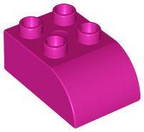 Lego® Duplo® kostka tm. růžová zaoblená 3x2